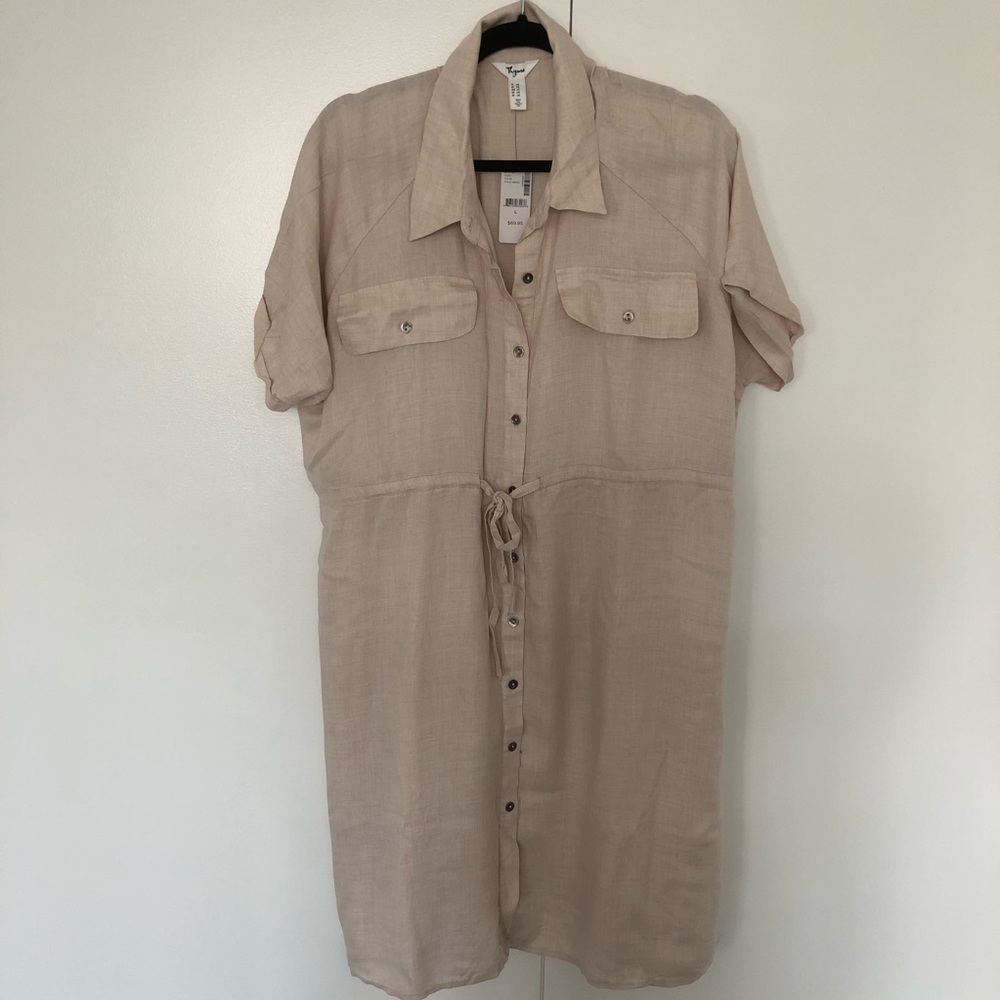 NWT Thyme Maternity Shirt Dress with Collar